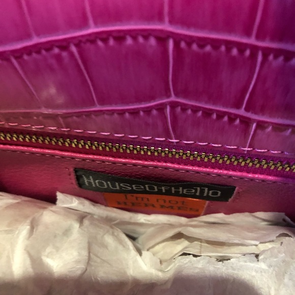 House of Hello Pink Leather Kelly Bag 💯 Authentic - Picture 12 of 14